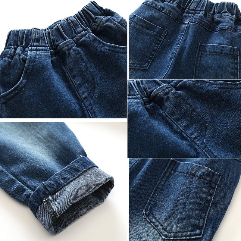 Kimocat Baby Boys Clothing Set Fashion Casual Suit Long Sleeve and Denim Pants - Image 3